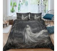 White Ghost Dead Woods Housse de Couette 3 Pieces 3D, Gothic Fantasy Art