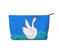 White Goose spread its wings Prints Corduroy Cosmetic Bag for Cosmetic Storage with zipper closure for travel camping and daily use