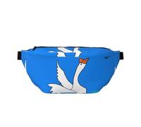 White Goose Spread Its Wings Sac banane à bandoulière Grande capacité, imperméable et résistant à la poussière, fermeture éclair sécurisée, convient pour les voyages et les activités de plein air