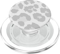 White Gray Leopard Cheetah Skin Print Pattern PopSockets PopGrip pour MagSafe