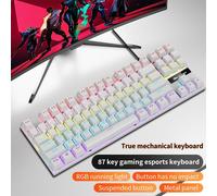 WHITE Green Shaft SKYLION K87 Clavier Mécanique Filaire 20 Sortes de Jeu D'éclairage Coloré et Bureau Pour Microsoft Windows et Apple IOS Système ""Nipseyteko