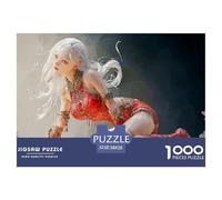 White Hair Silver Eyes Red Dress 1000 Pièces Carton Extra-épais Coffret De Puzzles Charming Woman Stimulant Et Éducatif Jeu Créatif Puzzles As Birthday Gifts 38x26cm/1000pcs