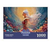 White-Haired Girl in Red and White Armor 1000 Pcs Carton Premium Coffret De Puzzles Warrior Goddess Stimulant Et Éducatif Défi Unique Puzzles As Birthday Gifts 52x38cm/1000pcs