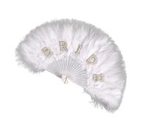 White Hand Fan - Elegant Handmade Wedding Accessory, Bridal Breeze Prop for Engagement Guests, Ceremony Keepsake with Classic Style, Wedding Favor, Bridesmaid Fan for Dancing and Costume Outfits
