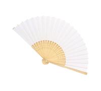 White Hand Fans - Classic Wooden Folding Fan, Oriental Paper Hand Fan's | Wedding Cérémony Guest Blower, Decorative Asian Blowers For Kids, Girls & Adults, Cooling Summer Handheldfan For Events, Home