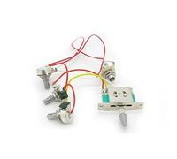 White Hat Kit de faisceau de câblage pré-câblé pour guitare Stratocaster - 3 pots de 500 K, 1 volume, 2 boutons de contrôle de tonalité, interrupteur 5 voies