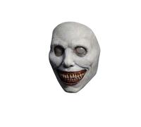 (White)Horror Mask Scary Mask Smiling Demons Cosplay Costume Mask Creepy Evil Latex Mask Fast