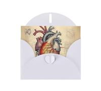 White JKIEGOQ Carte de vœux Motif anatomie humaine 10,2 x 15,2 cm pour Noël, Saint-Valentin, mariage, fête