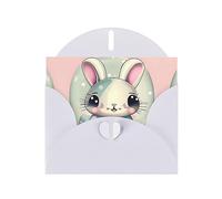 White JKIEGOQ Carte de vœux Motif lapin Rose 10,2 x 15,2 cm pour Noël, Saint-Valentin, mariage, fête