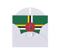 White JKIEGOQ Flag of the Commonwealth of Dominica Prints Carte de vœux 10,2 x 15,2 cm pour Noël, Saint-Valentin, mariage, fête d'invitation