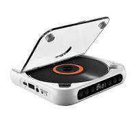 (White) KC-918 CD Player with LCD Screen Portable Bluetooth Speaker Audio Repeater for Home Car