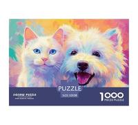 _white_kitten_and_dog_smiling_t_the_camer_with__1b7247-d74-43b-905-b6f9c274_4 1000 Pcs Carton Extra-épais Coffret De Puzzles Kitty And Puppy Stimulant Et Éducatif Jeu Familial Puzzles As Birthday Gift