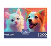 _white_kitten_and_dog_with_hppy_expressions_set__f3b7df82-8421-4f16-b53e-dc19748743_2 1000 Pcs Carton Extra-épais Coffret De Puzzles Kitty And Puppy Stimulant Et Éducatif Jeu Familial Puzzles Pour Adu