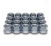 White Knight Écrous de roue à filetage 1/2"-20 pour roues de rechange ou d'usine - 20 écrous de roue chromés - Sièges glands à extrémité ouverte - Acier au carbone pour une construction durable et une