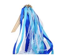 White Lace Ribbon Wands with Golden Silver Bells, Fairy Streamer Stick for Wedding Party pour Vacances Mariages(Color1,30pcs)