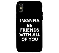 White Lie I Want Be Friends with You All of You Party Funny Fun Coque pour iPhone X/XS