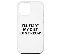 White Lie Ill Start My Diet Tomorrow Party Funny Eating Food Coque pour iPhone 12 Pro Max