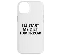 White Lie Ill Start My Diet Tomorrow Party Funny Eating Food Coque pour iPhone 14 Plus