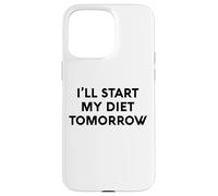 White Lie Ill Start My Diet Tomorrow Party Funny Eating Food Coque pour iPhone 15 Pro Max
