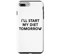 White Lie Ill Start My Diet Tomorrow Party Funny Eating Food Coque pour iPhone 7 Plus/8 Plus