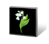 White Lily Of The Valley Flower Brooch Pins for Women Men Square Collar Lapel Pins Coat Jacket Accessories