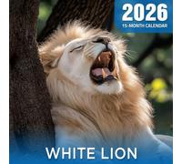White Lion 2026 Calendar: Rare big cats exuding regal white-golden fur