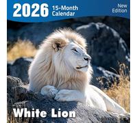 White Lion 2026 Calendar: Rare big cats exuding regal white-golden fur