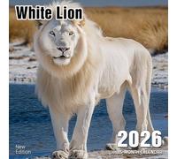 White Lion 2026 Calendar: Rare big cats exuding regal white-golden fur