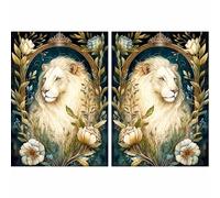 White Lion Lot de 2 feuilles de papier de riz A3+ 29 x 40,5 cm - Paire gauche et droite pour découpage, affiches, meubles et projets d'artisanat CRAFT KREATIVELY