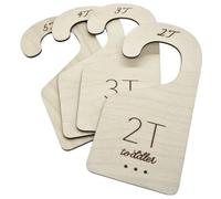 White Loft Lot de 4 séparateurs de placard pour enfant - Durable - En bouleau - De 2 à 5 ans - Design intemporel gravé pour tout décor d'enfant - 2T-5T