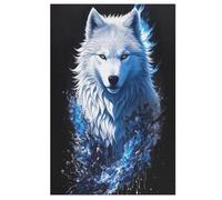 White Loup Portrait Puzzles en Bois, De Décompression Puzzle, pour Adultes EnfFourmis 1000 Pièces Jouets De Décompression 78×53cm