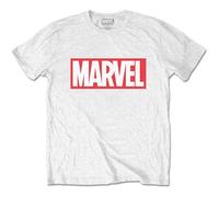 White Marvel Comics Marvel Box Logo Autorisé T-shirt Hommes