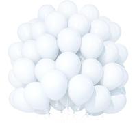 White Matte Balloons 100 Pieces 12 Inch Latex Balloons For Party, Birthday, Wedding, Engagement, Graduation, Baby Shower - Decorations For Girls And Women