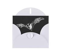 White MJHKXLJ Bats in the Sky Carte de vœux nacrée avec enveloppe incluse Idéal pour Noël, anniversaires, Saint-Valentin, mariages, etc