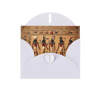 White MJHKXLJ Carte de vœux avec hiéroglyphes égyptiens anciens nacrés - Enveloppe incluse - Parfait pour Noël, anniversaires, Saint-Valentin, mariages, et plus encore