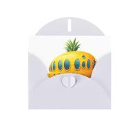 White MJHKXLJ Carte de vœux avec imprimé ananas sous-marin nacré - Enveloppe incluse - Parfait pour Noël, les anniversaires, la Saint-Valentin, les mariages et plus encore