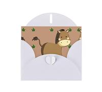 White MJHKXLJ Carte de vœux avec imprimé âne nacré - Enveloppe incluse - Parfait pour Noël, les anniversaires, la Saint-Valentin, les mariages, etc