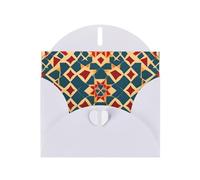 White MJHKXLJ Carte de vœux avec imprimé géométrique marocain nacré - Enveloppe incluse - Parfait pour Noël, anniversaires, Saint-Valentin, mariages, etc