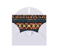 White MJHKXLJ Carte de vœux Motif ethnique tribal africain avec enveloppe incluse Idéal pour Noël, les anniversaires, la Saint-Valentin, les mariages et plus encore