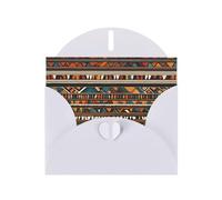 White MJHKXLJ Carte de vœux Motif ethnique tribal africain avec enveloppe incluse Idéal pour Noël, les anniversaires, la Saint-Valentin, les mariages et plus encore