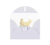 White MJHKXLJ Carte de vœux nacrée avec sceau de patinage sur glace - Enveloppe incluse - Parfait pour Noël, anniversaires, Saint-Valentin, mariages, etc