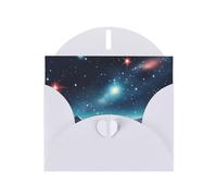 White MJHKXLJ Carte de vœux nacrée Motif ciel étoilé avec enveloppe incluse Idéal pour Noël, les anniversaires, la Saint-Valentin, les mariages et plus encore