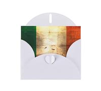 White MJHKXLJ Carte de vœux rétro avec imprimé drapeau irlandais nacré - Enveloppe incluse - Parfait pour Noël, anniversaires, Saint-Valentin, mariages, etc