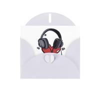 White MJHKXLJ Headphones that listen to your heart Prints Carte de vœux nacrée - Enveloppe incluse - Parfait pour Noël, anniversaires, Saint-Valentin, mariages, et plus encore