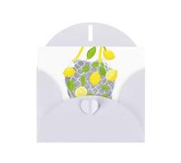 White MJHKXLJ Lemons falling from the net Bag Carte de vœux nacrée avec enveloppe incluse Parfait pour Noël, anniversaires, Saint-Valentin, mariages, etc