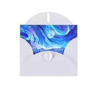 White MJHKXLJ Magnifique carte de vœux avec imprimé aurore boréale nacrée - Enveloppe incluse - Parfait pour Noël, anniversaires, Saint-Valentin, mariages, et plus encore