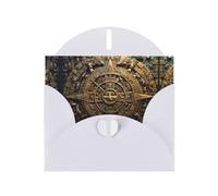 White MJHKXLJ Maya Calendar End of The World Carte de vœux nacrée avec enveloppe incluse Parfait pour Noël, anniversaires, Saint-Valentin, mariages, etc