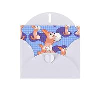 White MJHKXLJ Rabbit holding the ball Prints Carte de vœux nacrée - Enveloppe incluse - Parfait pour Noël, anniversaires, Saint-Valentin, mariages, etc