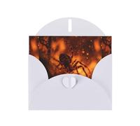 White MJHKXLJ Spider in Flames Print Carte de vœux nacrée - Enveloppe incluse - Parfait pour Noël, les anniversaires, la Saint-Valentin, les mariages, et plus encore