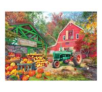 White Mountain - Farmers Market 500 Piece Puzzle Puzzle Puzzle Farm Puzzle Big Red Barn Pumpkins